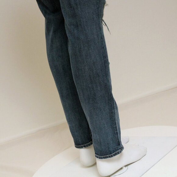 7 For All Mankind Josefina Distressed Mid Rise Straight Leg Jeans - Picture 11 of 15